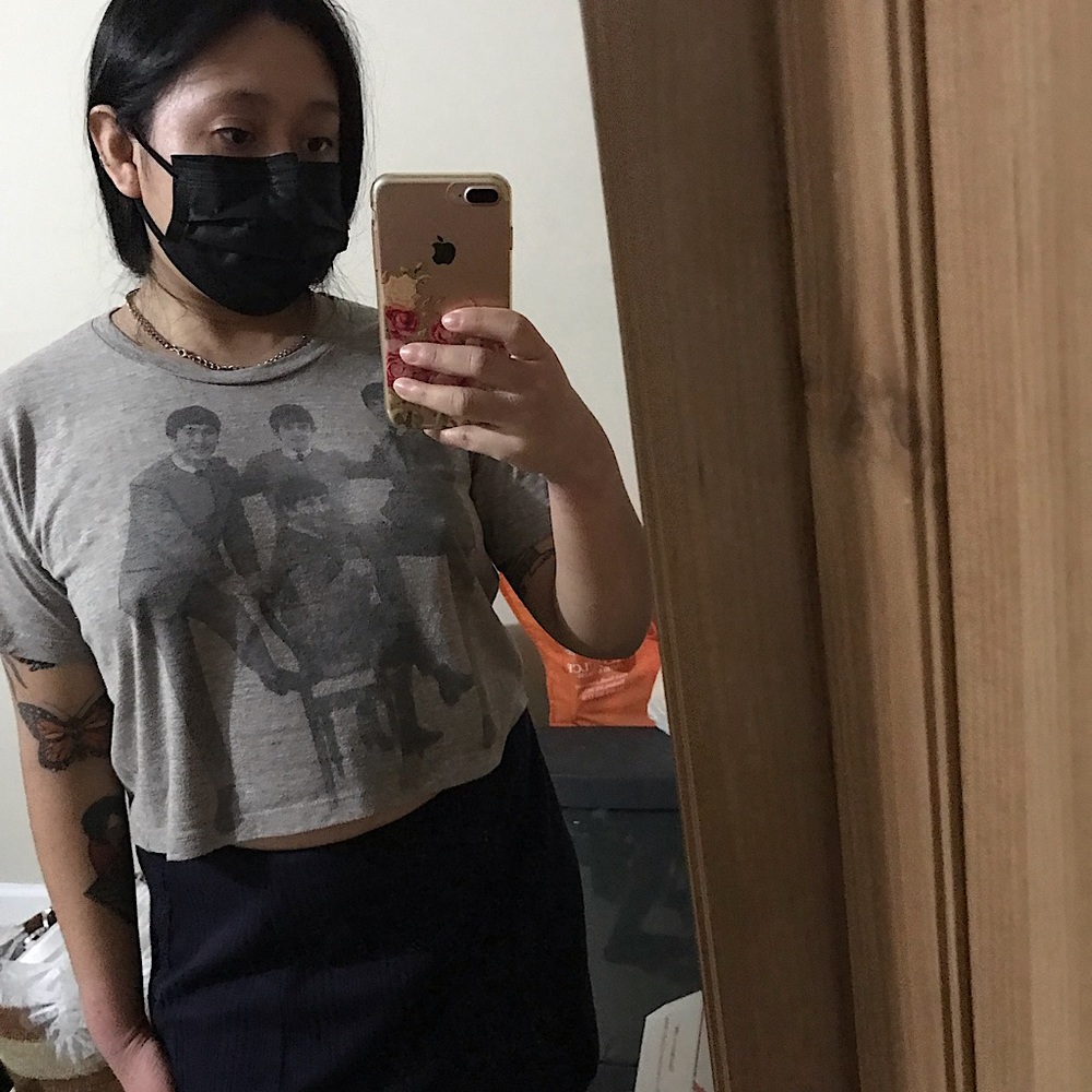 Beatles graphic crop top